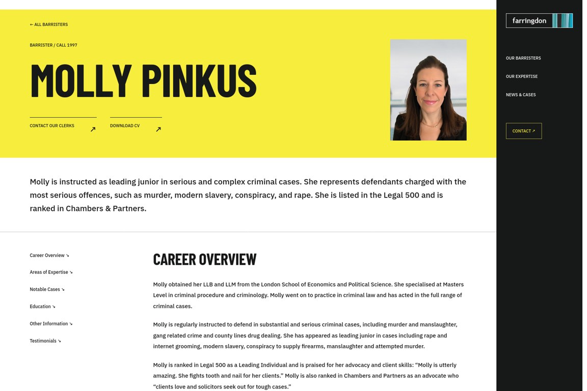 Outline — Barrister profile